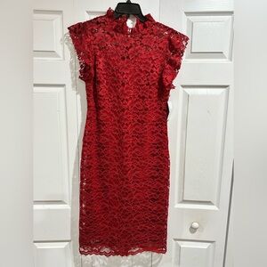 Elegant Red Lace Dress